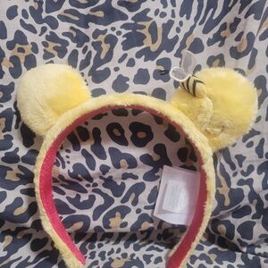 Disney Winnie The Pooh Ears/ Yellow Plush Headband with Bumblebee.